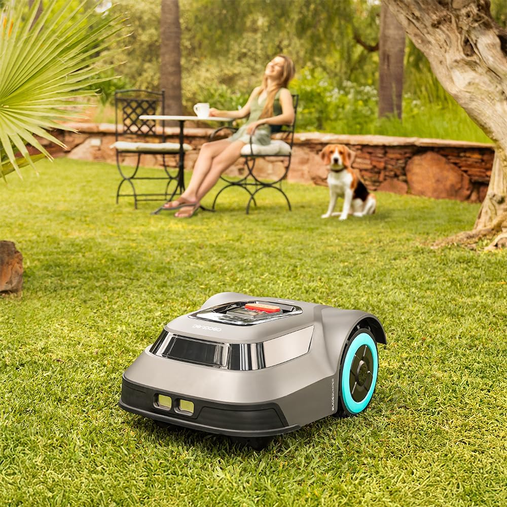 Cecotec Robot Cortacésped sin Cable para 500m2 Conga Grasshopper 500 Map Connected. Motor Digital Brushless, App, Corte Ordenado, Pendiente Máxima 45%, Regulador de Hojas de Corte, Sensor de Lluvia