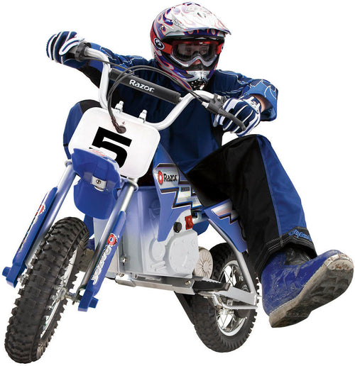 2025 Bicicleta Eléctrica Razor MX350 Dirt Rocket, Azul, Velocidad Máxima de 22 km/h y Alcance de hasta 11 km – Tamaño Pequeño
