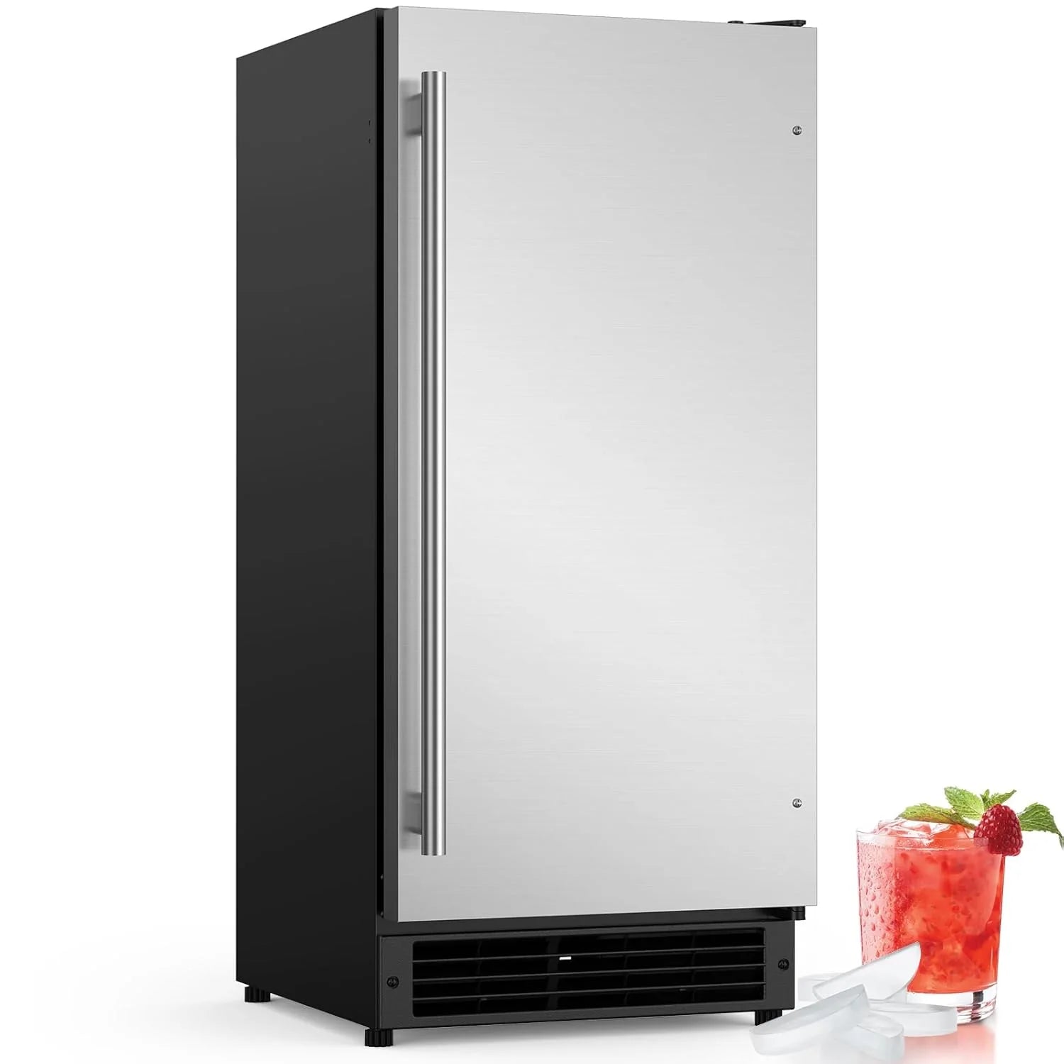 2025 COTLIN Máquina de Hielo Empotrable Sin Drenaje – Capacidad de 22 lb, Hielo en Forma de Media Luna, Acero Inoxidable, Uso Doméstico o Comercial, Certificada ETL