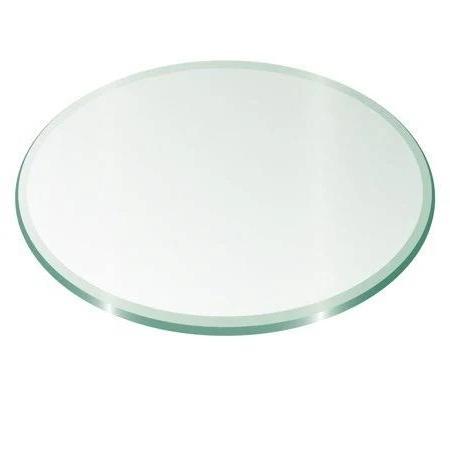 Tapa de vidrio redonda de 42 pulgadas con grosor de 1/2 pulgada y borde biselado de 1 pulgada, tamaño: único