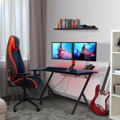 2025 Escritorio de Juego Atlantic Fire Storm con 24 LEDs Multicolores y 3 Puertos USB
