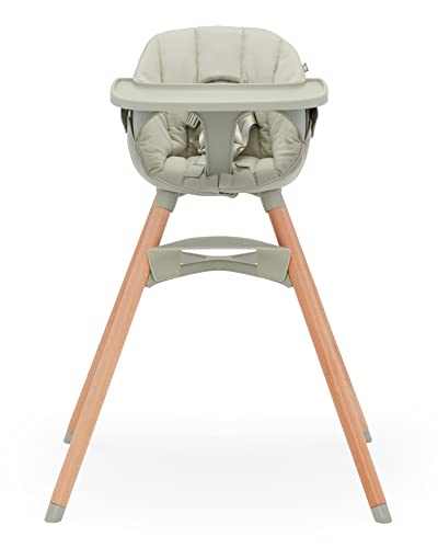 2025 Lalo The Chair Convertible 3-en-1 – Silla Alta de Madera para Bebés y Niños, con Bandeja Apta para Lavavajillas y Reposapiés Ajustable – Color Licorice