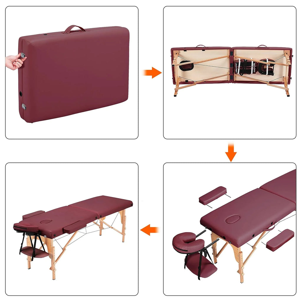 Mesa de Masajes Yaheetech – Mesa Plegable Portátil para Tratamientos, Pestañas, Spa – Mesa de Masaje Ajustable en 2 Secciones con Bolsa No Tejida, 24 pulgadas, Negra