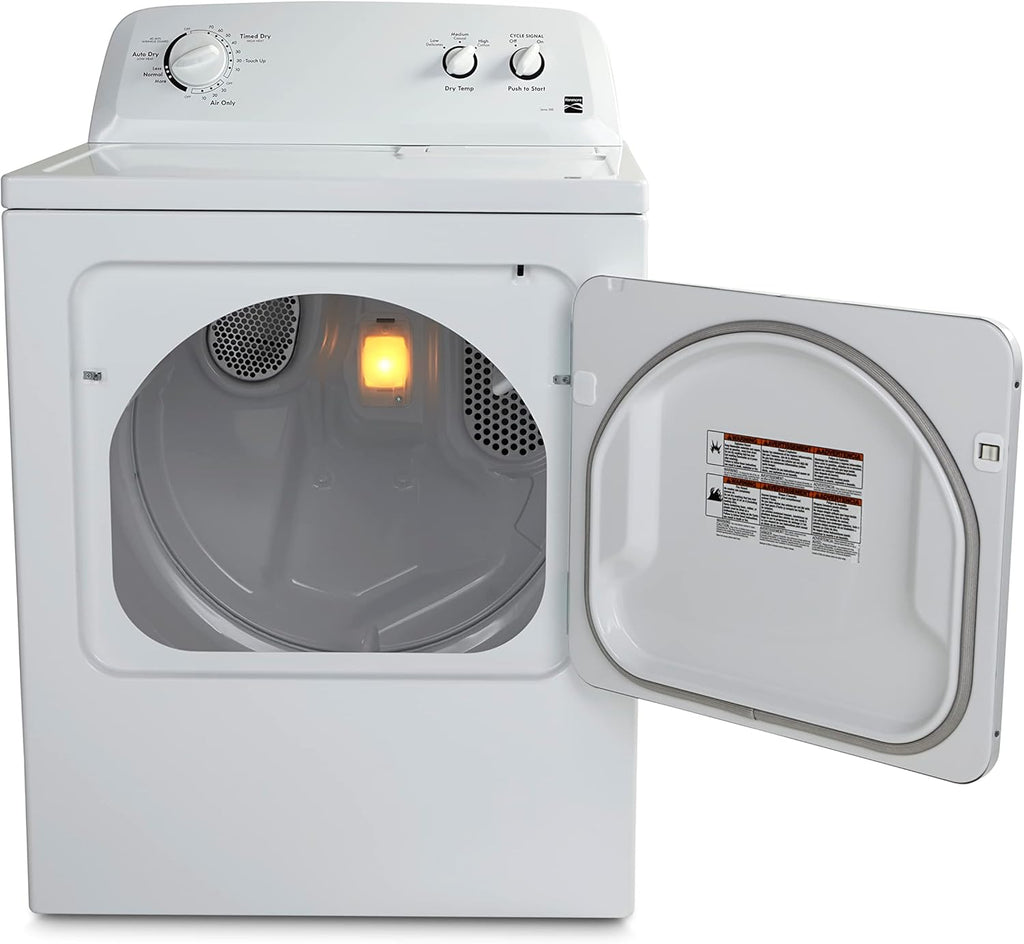 Secadora Eléctrica Kenmore de Carga Frontal de 29″ con Tecnología Wrinkle Guard y Capacidad Total de 7.0 Pies Cúbicos, Blanco