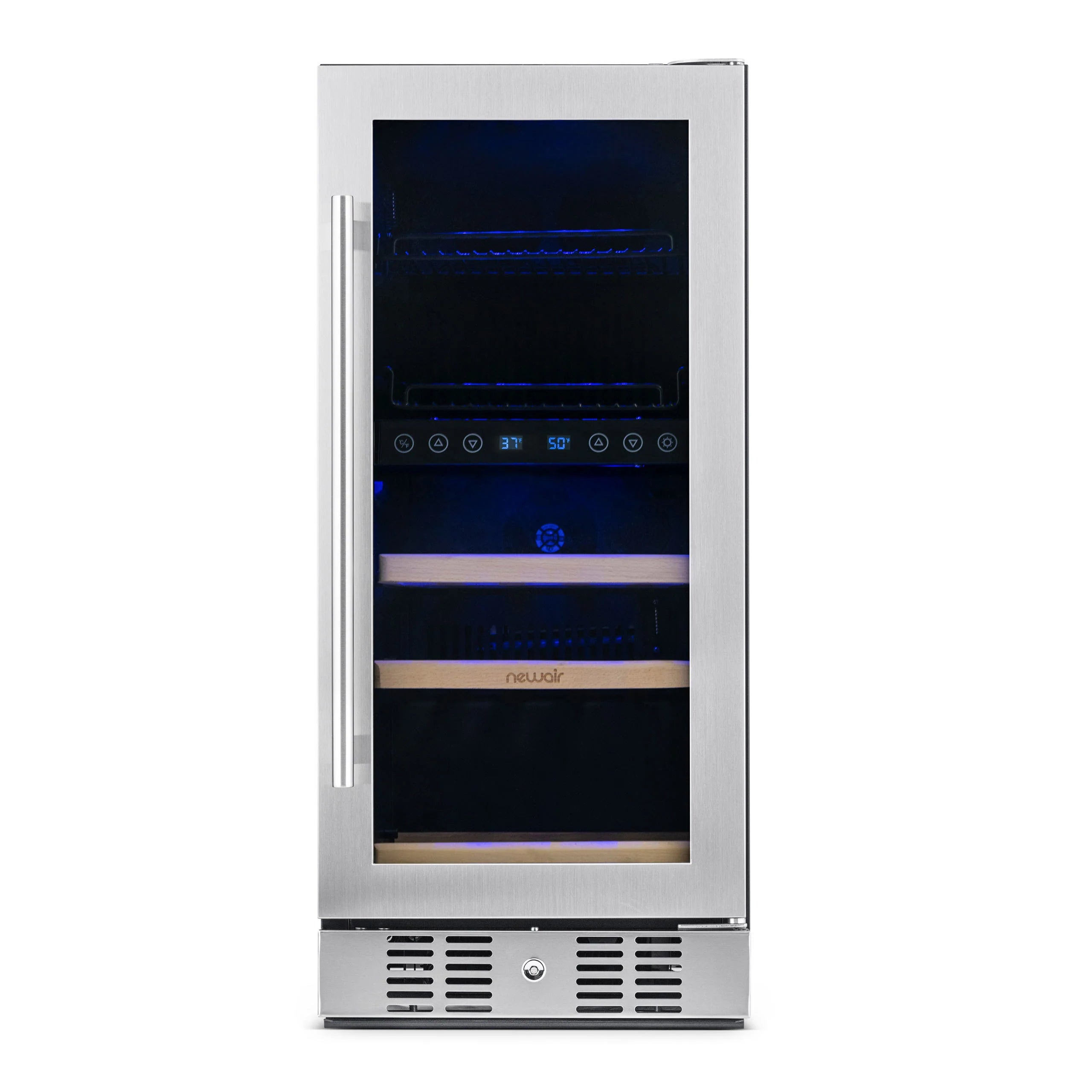 2025 Newair® Refrigerador Empotrable de Doble Zona para Bebidas – 48 Latas y 9 Botellas – 15 Pulgadas