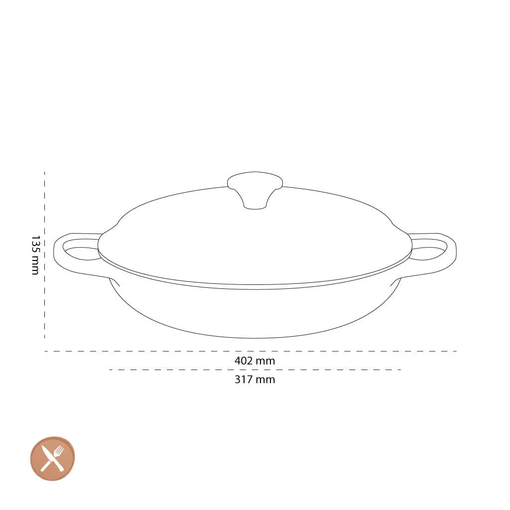 2025 Le Creuset - Cazuela Campagnard redonda Naranja Rojo 30 cm 3,5 l