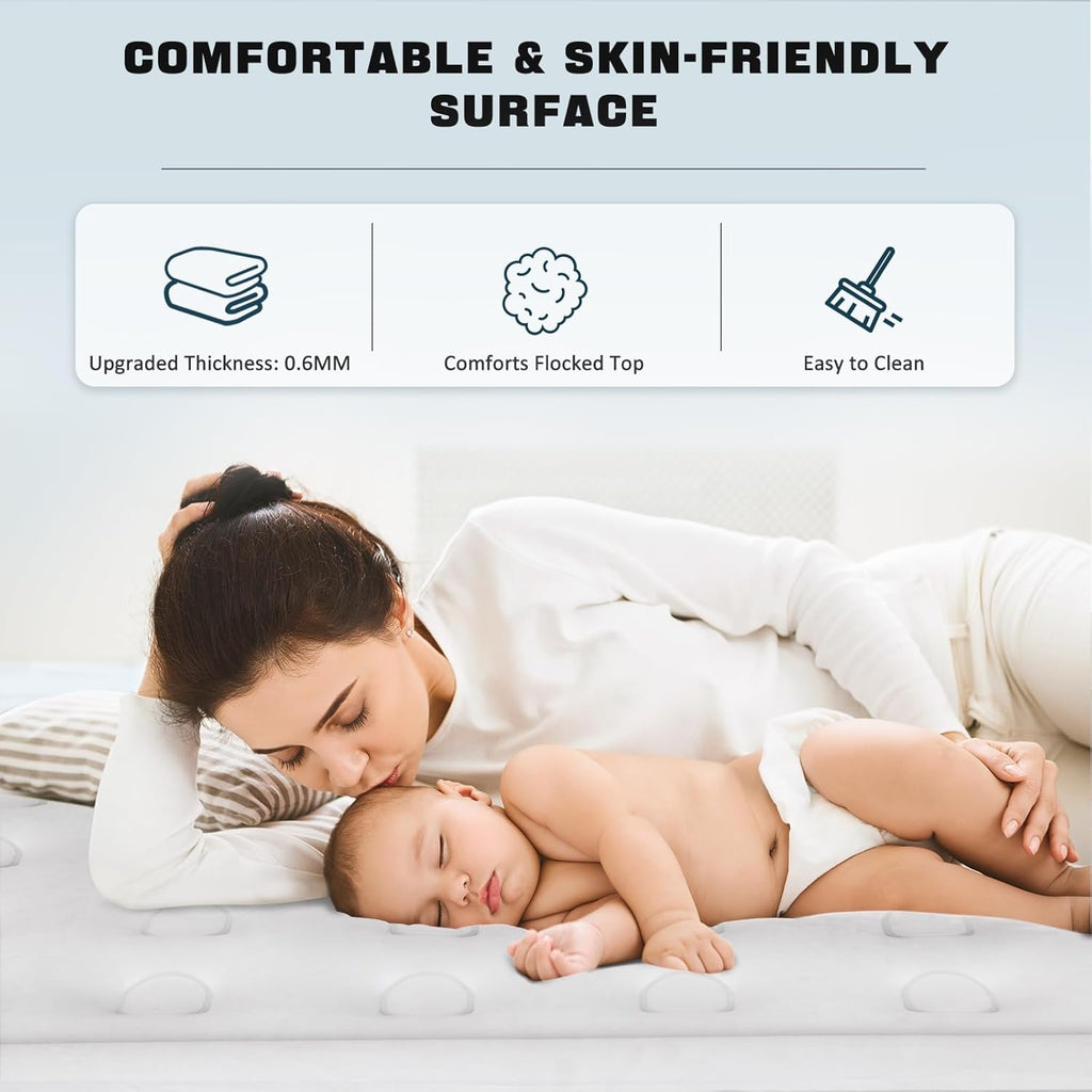 Colchón Inflable NALONE, Cama Inflable con Bomba Incorporada, Inflado en Solo 3 Minutos, para Invitados o Uso en Casa, 203 x 152 x 46 cm, Peso Máximo 310 kg, Cama Doble