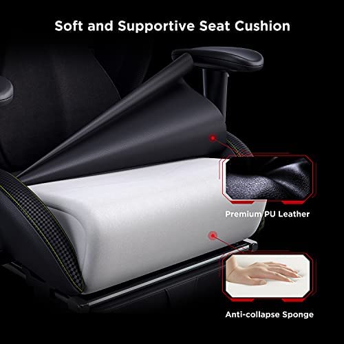 Silla de Oficina Gaming AutoFull con Soporte Lumbar Ergonómico, Estilo Racing, Cuero PU, Alta Respalda, Silla Giratoria Ajustable para PC