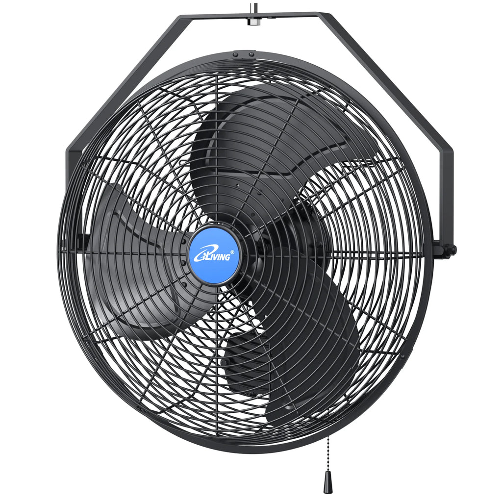 2025 Ventilador mural iLIVING de 14" con velocidad variable, resistente a la intemperie para interior/exterior, calidad industrial para veranda, invernadero, garaje, taller y rampa de carga, 2473 CFM, color negro