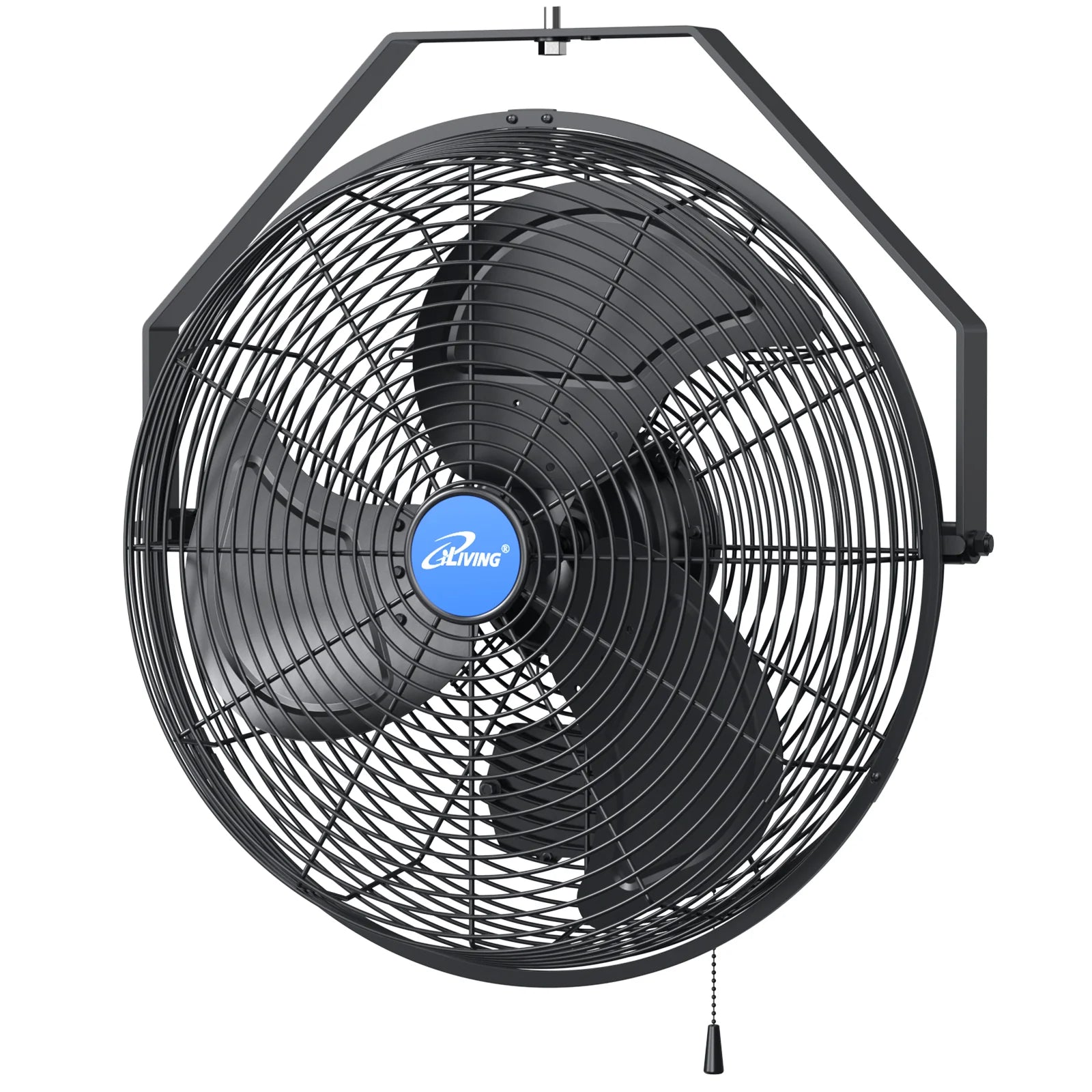 2025 Ventilador mural iLIVING de 14" con velocidad variable, resistente a la intemperie para interior/exterior, calidad industrial para veranda, invernadero, garaje, taller y rampa de carga, 2473 CFM, color negro