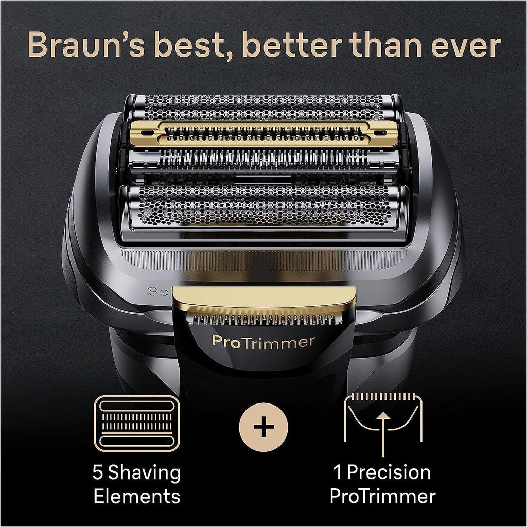 2025 Afeitadora Braun Series 9 Pro+ 9477cc – Afeitado en seco y húmedo con SmartCare Center 5 en 1 y PowerCase, plateado