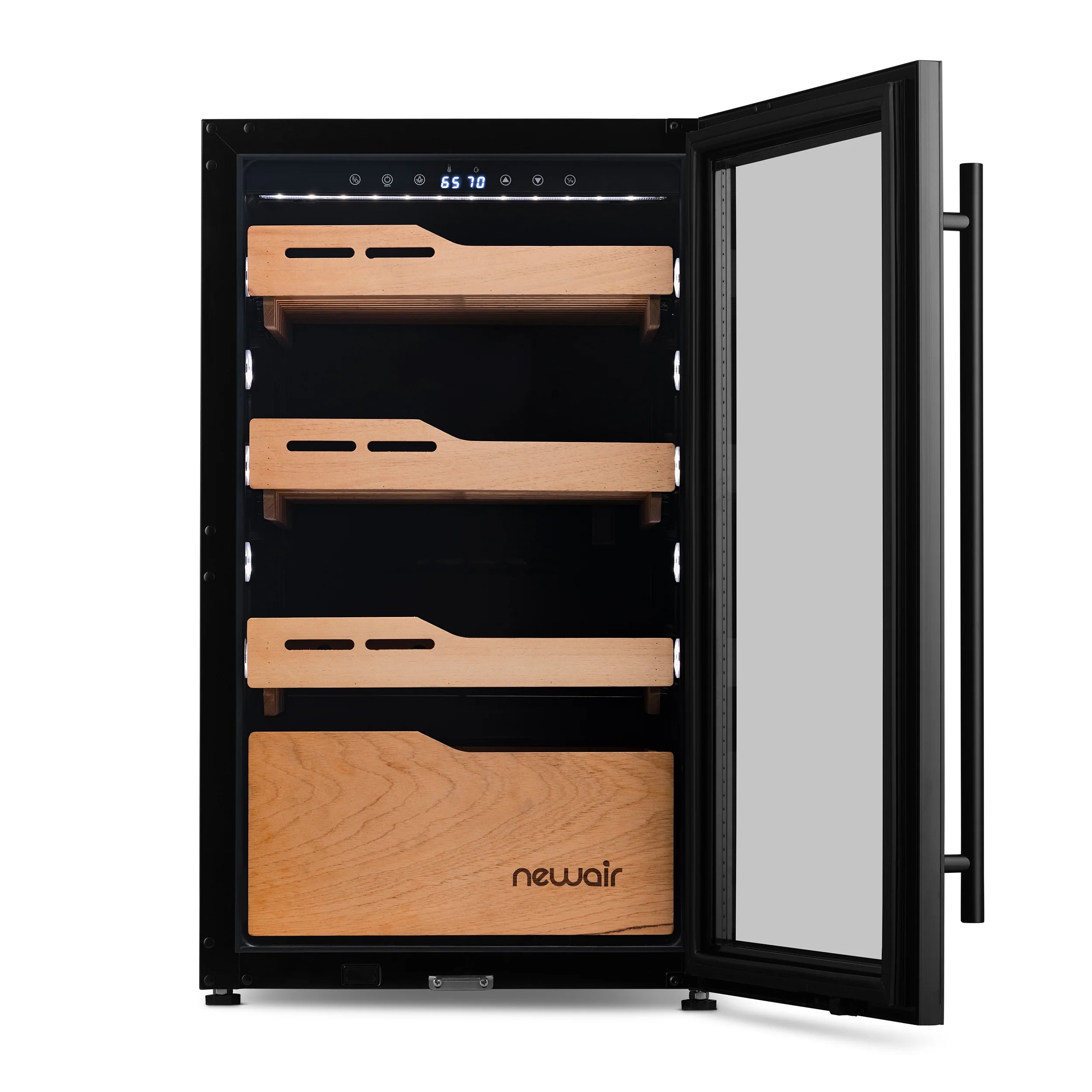 2025 Humidor eléctrico para puros Newair®, capacidad para 840 puros, empotrable