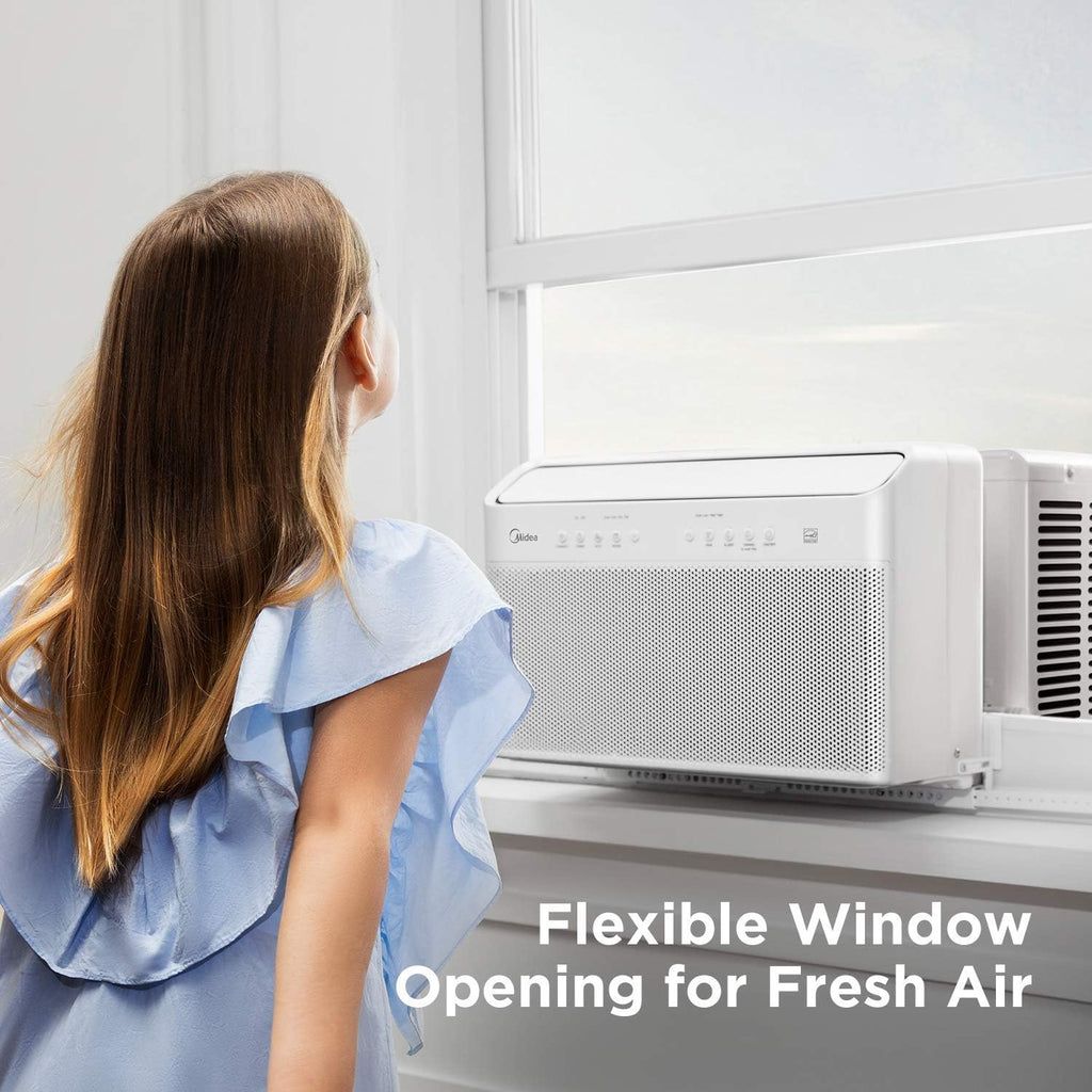 Aire Acondicionado de Ventana con Inversor en Forma de U Midea, 12,000 BTU, con Flexibilidad de Ventana Abierta, Instalación Robusta, Extremadamente Silencioso, Ahorro de Energía del 35%, Control Inteligente, Compatible con Alexa, Control Remoto, Sop