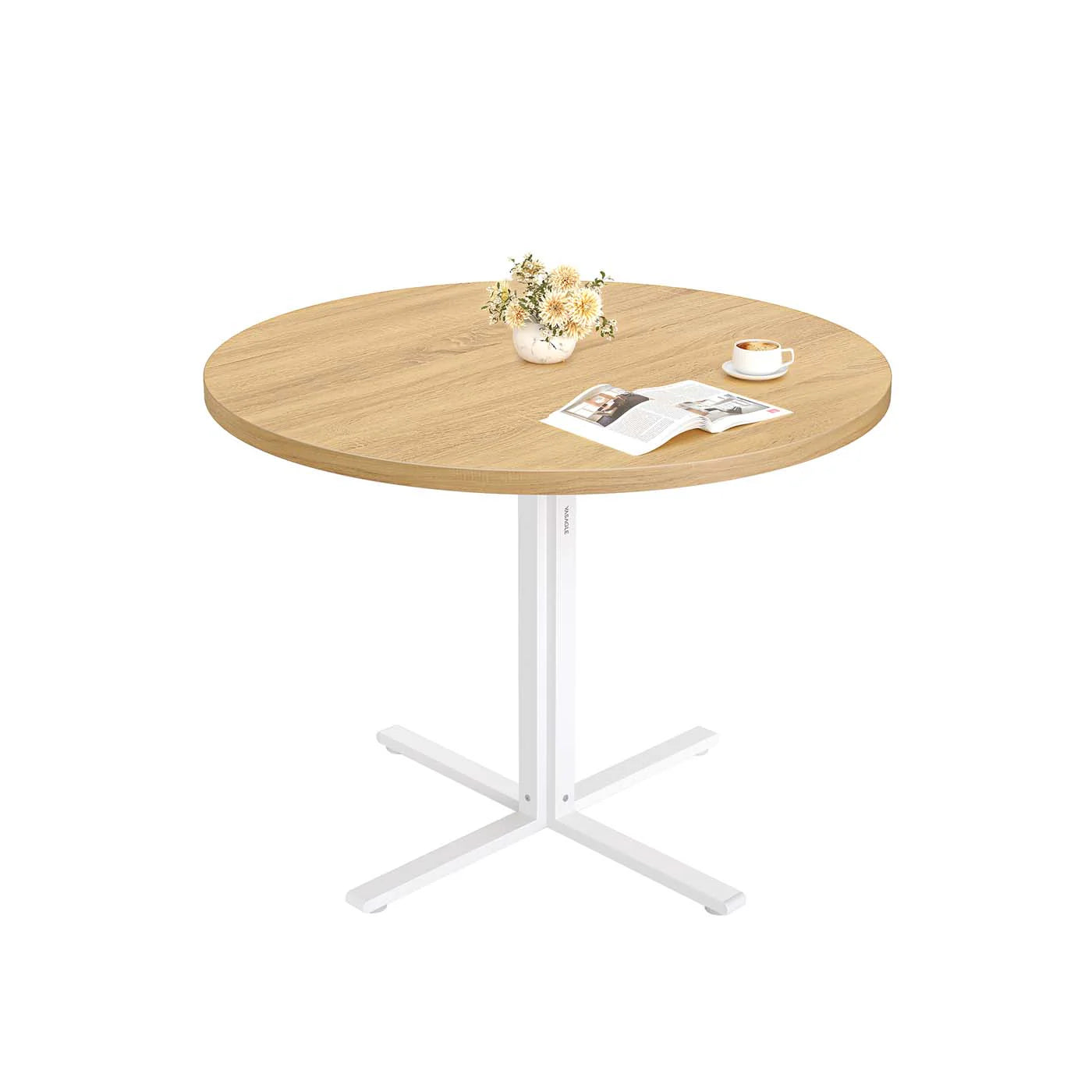 Mesa de comedor redonda pequeña impermeable de estilo rústico