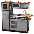2025 Cocina de Juguete KidKraft Uptown Espresso de Madera con 30 Accesorios de Comida