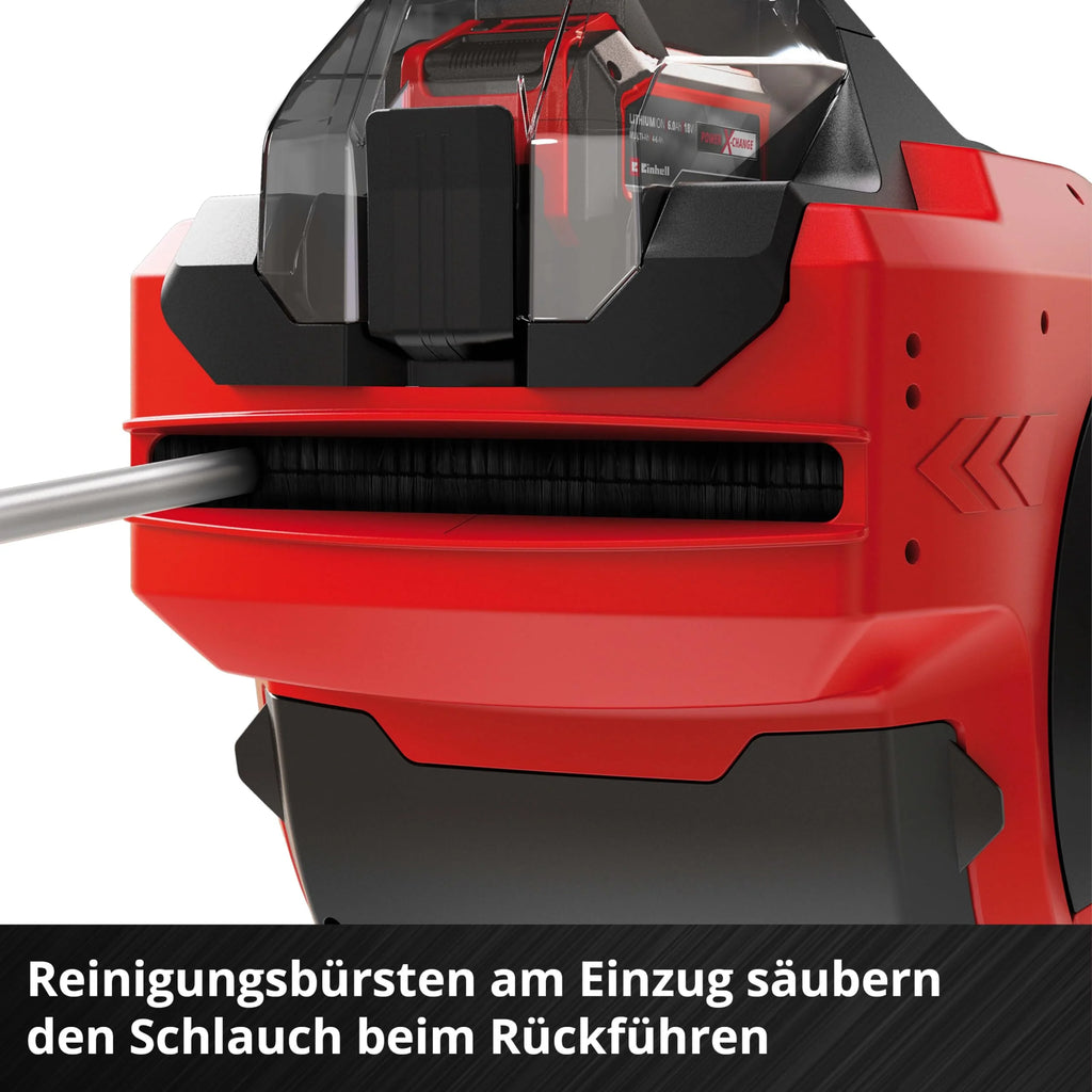 2025 Enrollador de Manguera a Batería Einhell GE-HR 18/30 Li-Solo Power X-Change (18 V, Enrollado Automático, Giro hasta 180°, Montaje en Pared, Manguera de Jardín de 30 m con Pulverizador, sin Batería)