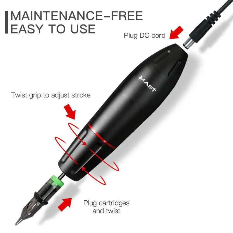 Máquina de Tatuaje Rotativa Tipo Bolígrafo Dragonhawk Mast