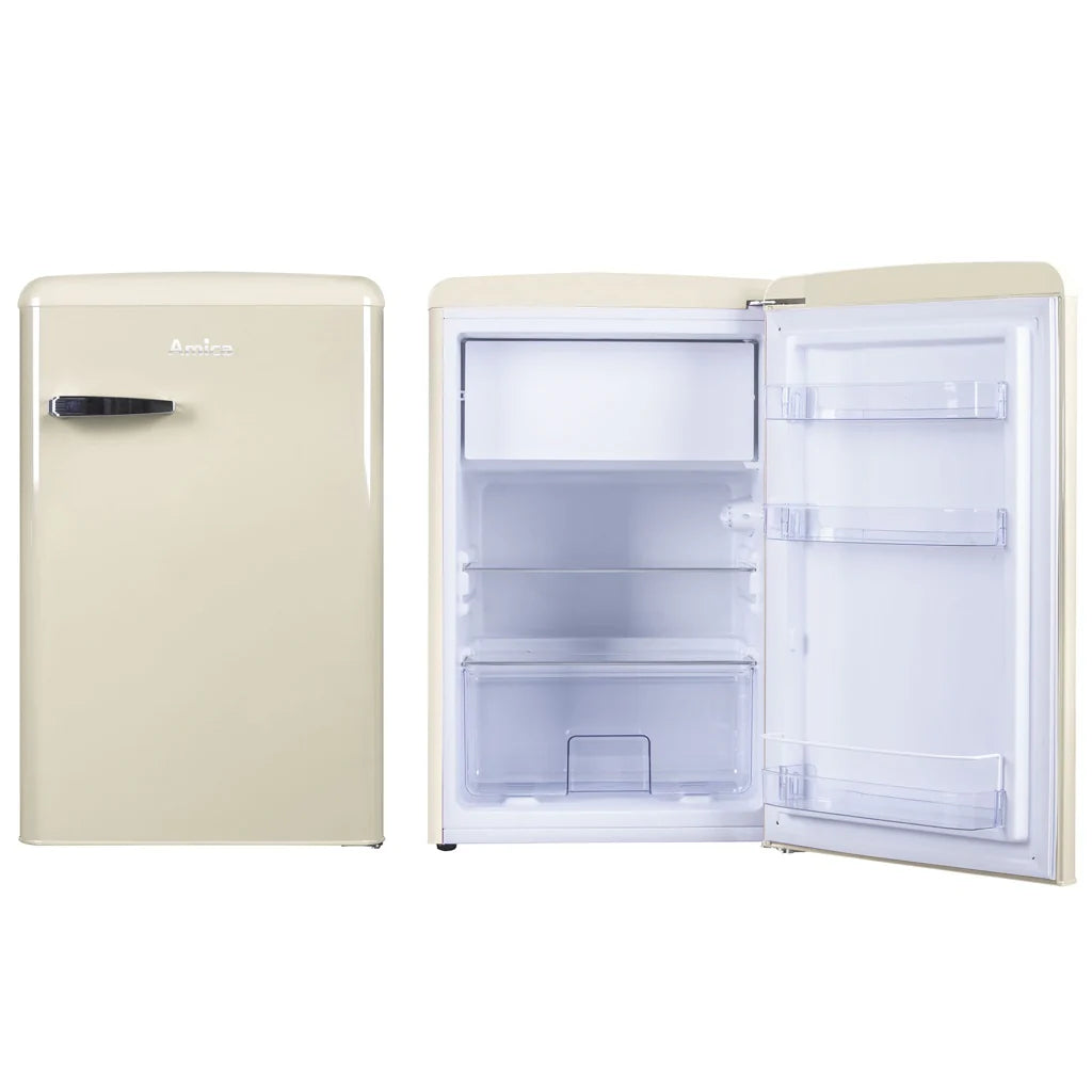 2025 Amica KS 15615 B Frigorífico con congelador de diseño retro beige