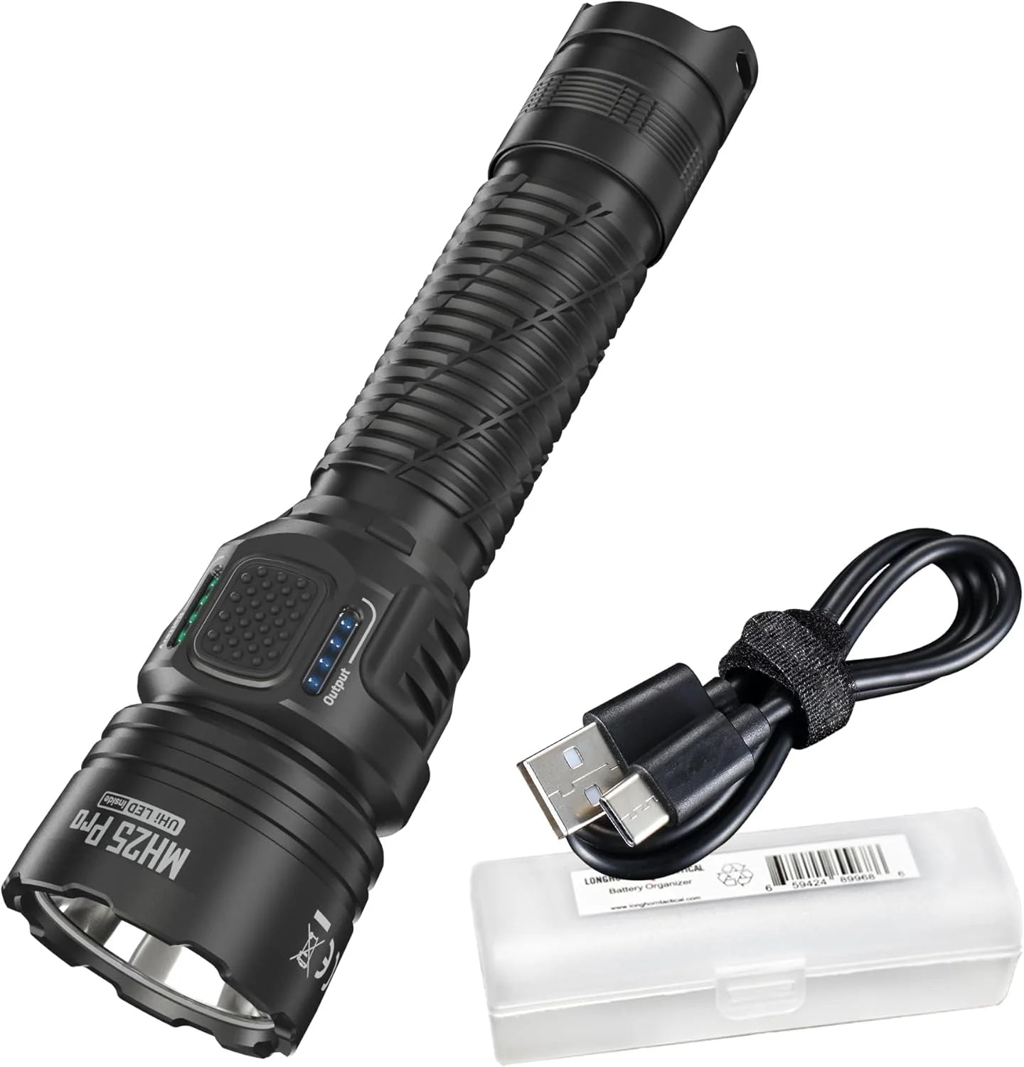 Linterna MH25 Pro – 3300 Lúmenes, Alcance de 700 Metros, Recargable por USB-C con Organizador LumenTac – Linterna Compacta para Trabajo y Emergencias