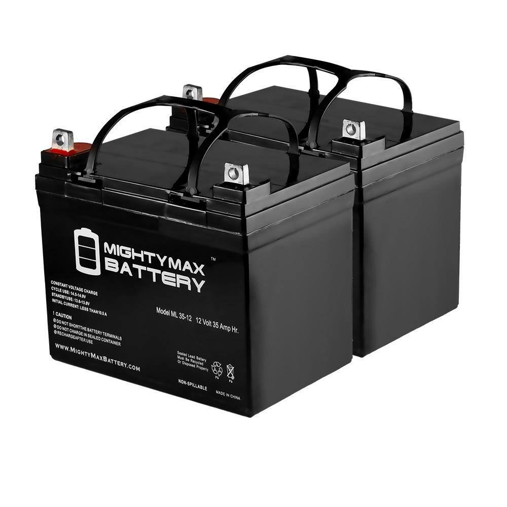 MIGHTY MAX BATTERY ML35-12 – Batería 12V 35AH para silla de ruedas eléctrica Pride Jazzy Select – Pack de 2 unidades MAX3437160