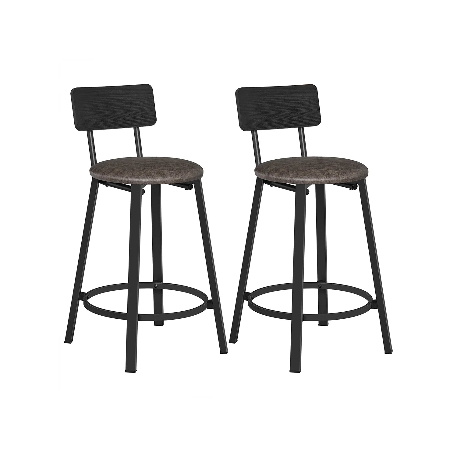 Taburetes de Bar de Barra Tapizados de PU Taburete Alto con Reposapiés