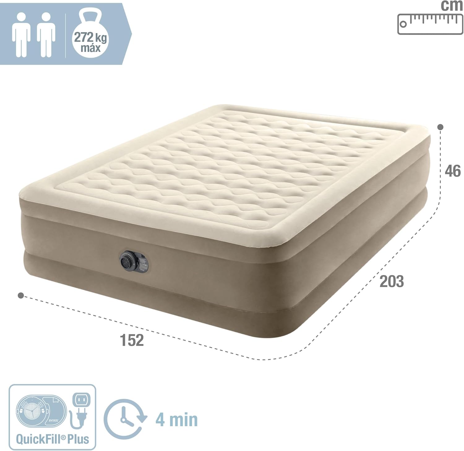 Intex 64428Np – Colchón Inflable Ultra Plush para 2 Personas con Fiber-Tech