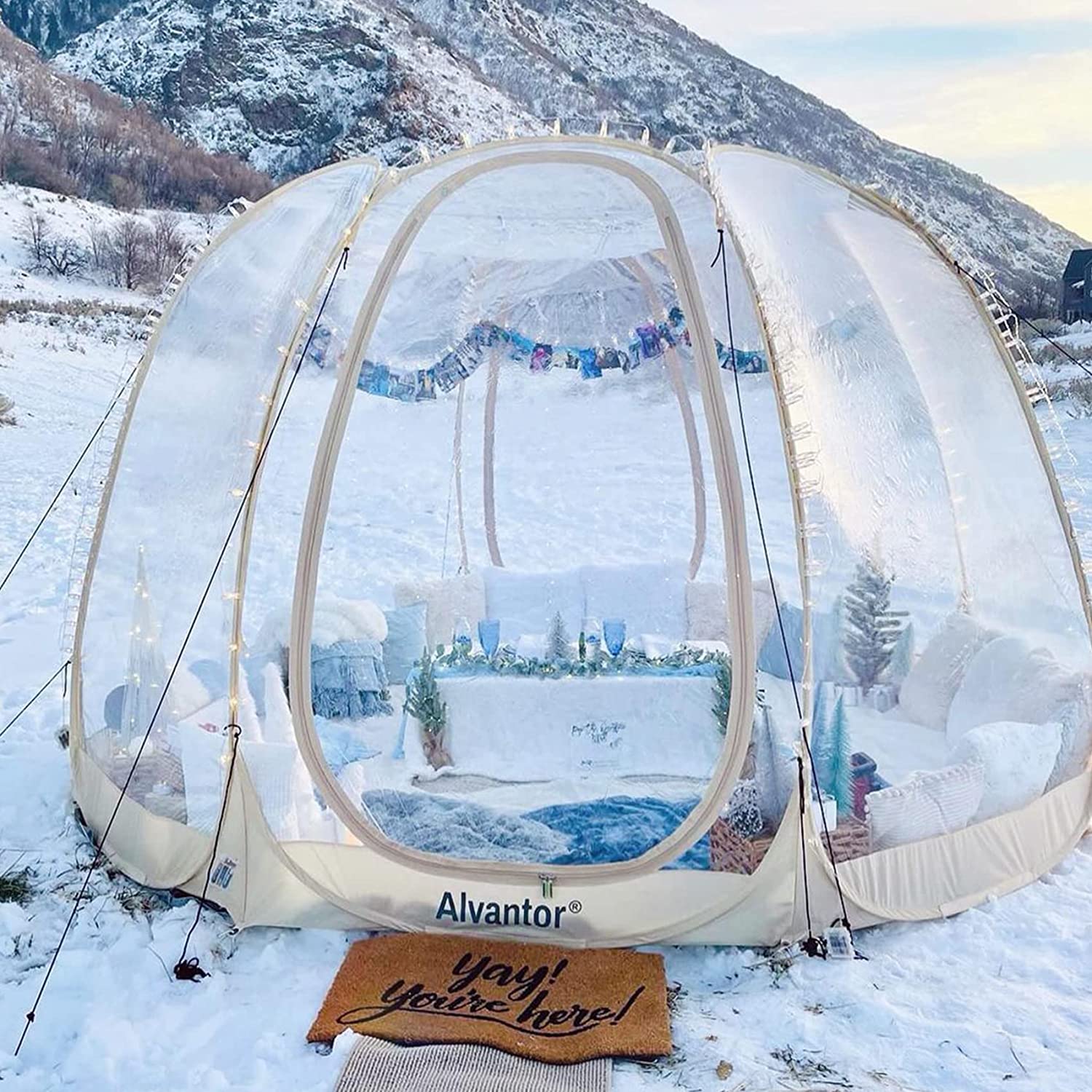 Alvantor Tienda Burbuja Gazebo Plegable, Cúpula Igloo para Jardín y Patio para 8-10 Personas