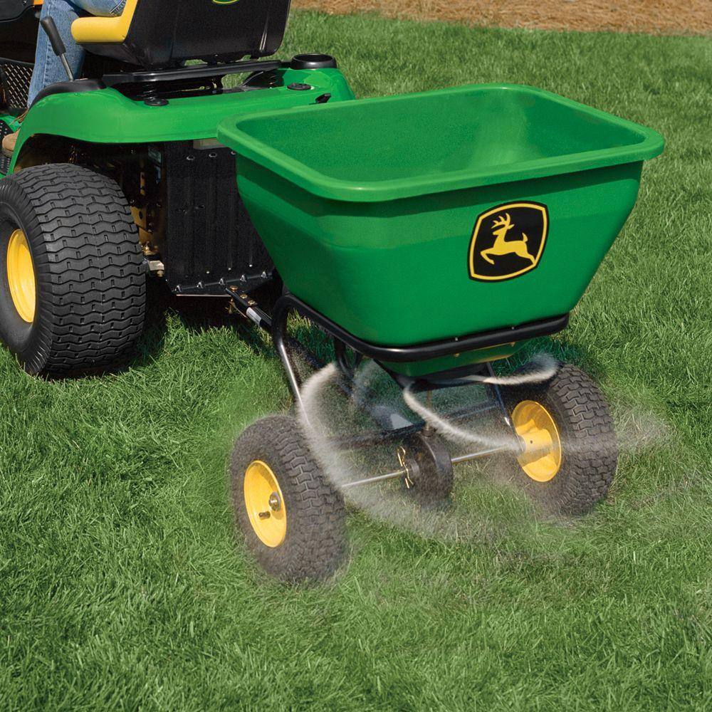 2025 Esparcidor Remolcable John Deere Difusor de 175 lb, Tolva de Polietileno Antióxido, Ajuste Universal