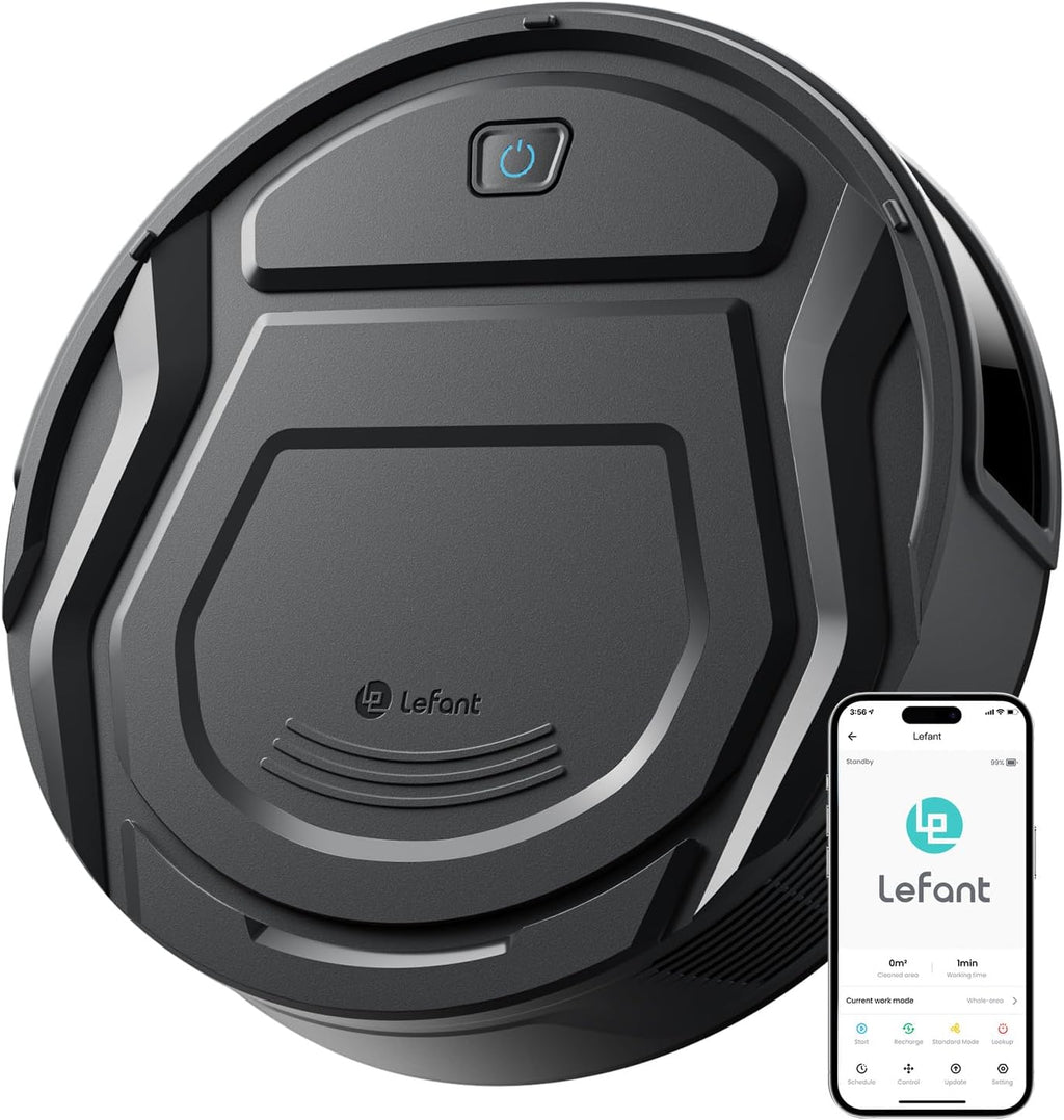 Robot Aspirador LEFANT M210 Pro 2200Pa, 120 Minutos de Autonomía, WiFi/App/Alexa, Sensor Mejorado Anti-Colisión y Anti-Caída, Navegación Inteligente, Delgado y Silencioso, 6 Modos de Limpieza