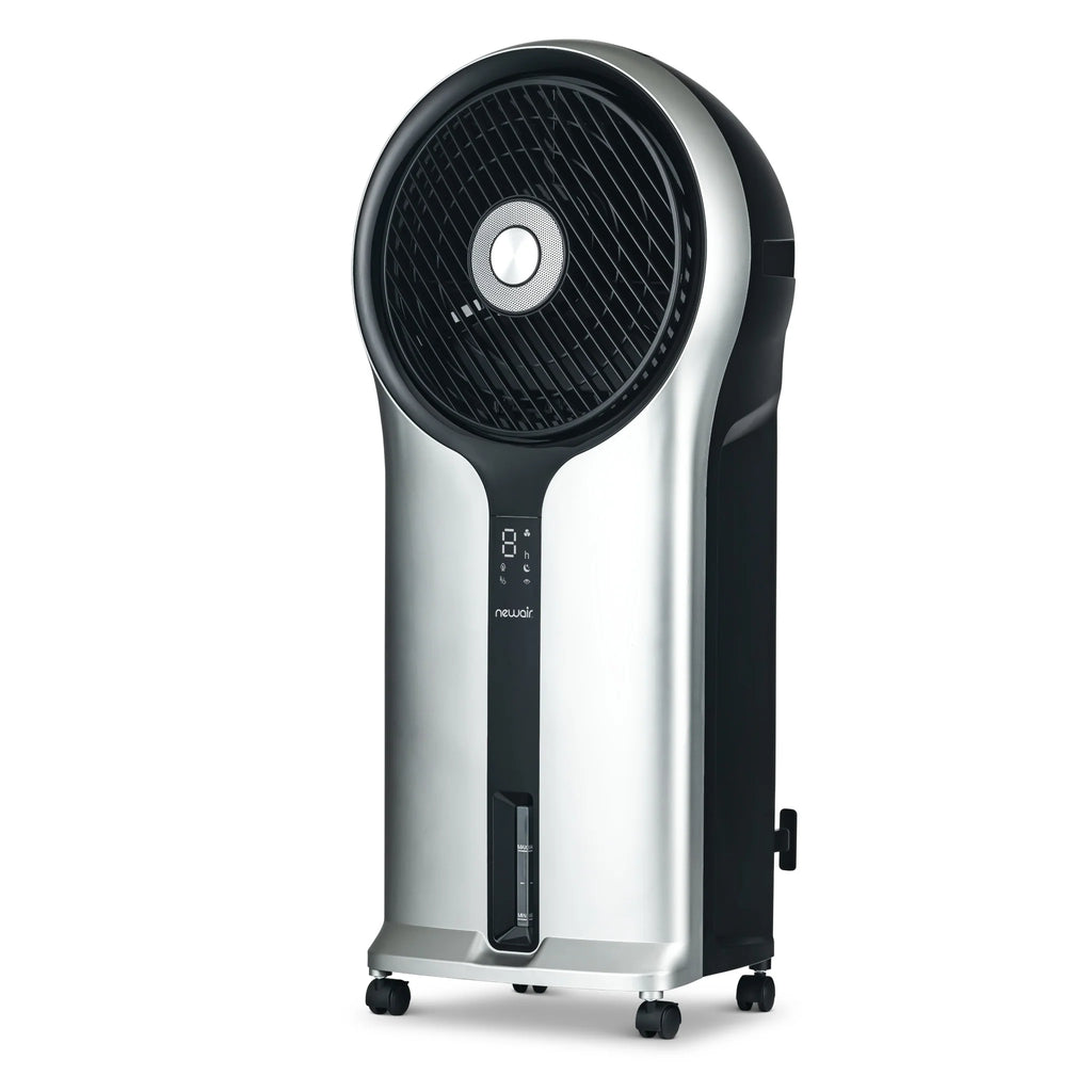 2025 Newair® Enfriador de Aire Evaporativo y Ventilador Portátil 470 CFM con Placa de Enfriamiento tipo Panal – Plateado