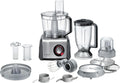 Bosch MultiTalent 8, Robot kuchenny z tarczą do frytek i młynkiem do ziaren, 1250 W, duża misa 3,9 l, mikser 1,5 l, wyciskarka do cytrusów, wyświetlacz LED, MC812M844, biały, szczotkowana stal