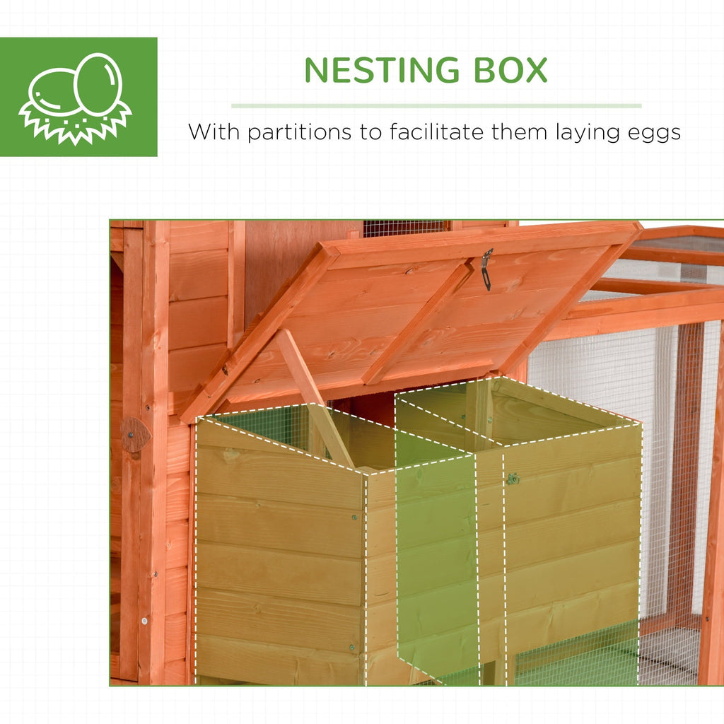 2025 Casa para Gallinas PawHut Grande con Corral, Casa para Patos, Gallinas y Aves de Corral